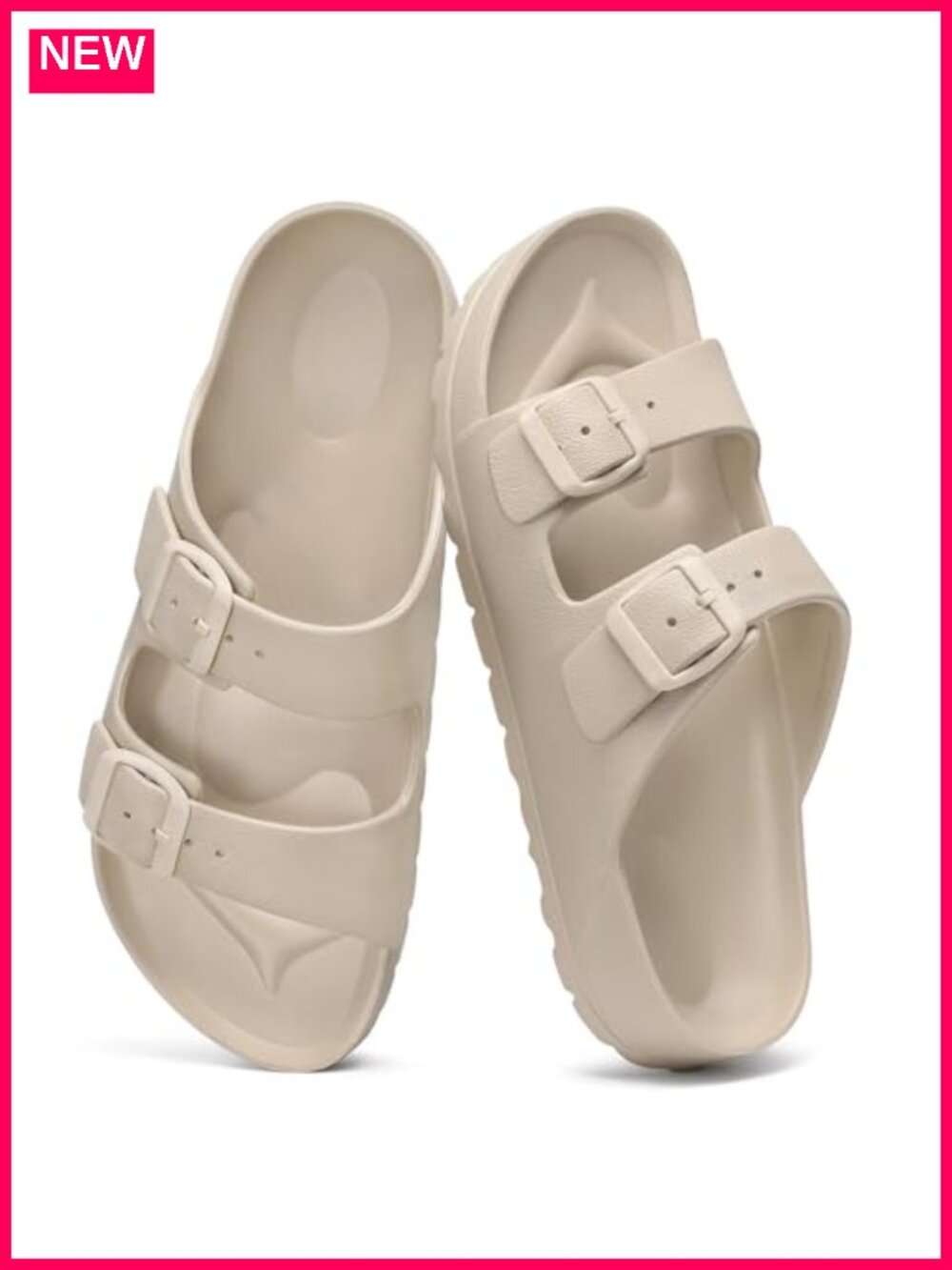Women's EVA Slide Sandals with Adjustable Buckles and Arch Support, Waterproof